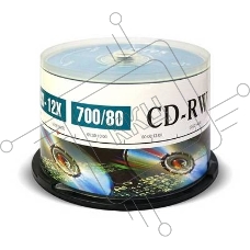 Диск CD-RW Mirex 700 Mb, 12х, Cake Box (50), (50/300)
