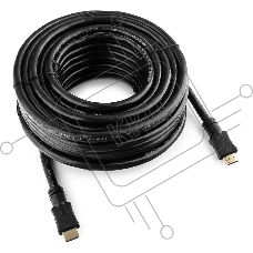 Кабель HDMI Cablexpert CC-HDMI4-15M, 19M/19M, v2.0, медь, позол.разъемы, экран, 15м, черный, пакет