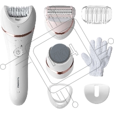 Эпилятор Philips 2 скорости, широкая головка, Wet&Dry, беспроводной, opti light, 6 аксессуаров