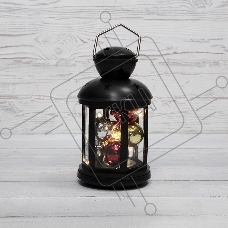 Декоративный фонарь с шариками NEON-NIGHT 12х12х20,6 см, черный корпус, теплый белый цвет свечения NEON-NIGHT
