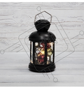 Декоративный фонарь с шариками NEON-NIGHT 12х12х20,6 см, черный корпус, теплый белый цвет свечения NEON-NIGHT