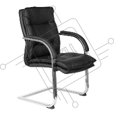 Кресло офисное Бюрократ T-9927SL-LOW-V/BLACK черный, кожа, на полозьях Кресло офисное Бюрократ T-9927SL-LOW-V/BLACK черный, кожа, на полозьях