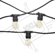 Гирлянда Белт Лайт Gen-Beltlight-10M-30E27-IP65 Black (Шаг 30См/16а/2*1,5mm +3m шнур)
