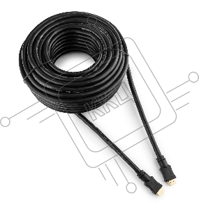 Кабель HDMI Cablexpert CC-HDMI4-20M, 19M/19M, v2.0, медь, позол.разъемы, экран, 20м, черный, пакет