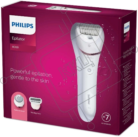 Эпилятор Philips 2 скорости, широкая головка, Wet&Dry, беспроводной, opti light, 6 аксессуаров