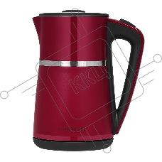 Чайник электрический Galaxy Line GL 0339, красный, пластик, 2200 Вт, 1,7 л