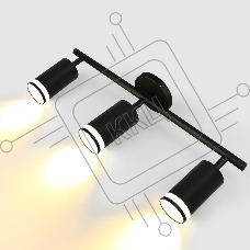 Спот на основании GWL-3GU10-M-IP20 Тройной Черный С боковым рассеивателем Башня