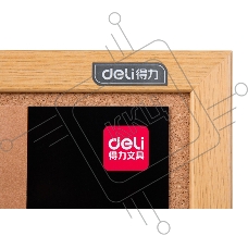 Доска пробковая Deli 8765 пробка желтый 90x120 см деревянная рама