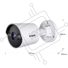 Камера видеонаблюдения цилиндрическая уличная Tenda TC3B24C-4, CMOS, 4Мп, PoE, ночная съемка, датчик движения, IP67