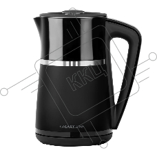 Чайник электрический Galaxy Line GL 0338, черный, пластик, 2200 Вт, 1,7 л