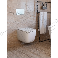 Инсталляция с унитазом комплект BAU IDEAL 6 в 1: унитаз подвесной безободковый торнадо Bau Dream 51х35, быстросъемное сиденье микролифт, кнопка смыва BAU Round, белый/хром