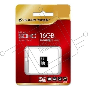 Флеш карта microSD 16Gb Class10 Silicon Power SP016GBSTH010V10 