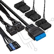 Компьютерный корпус Miditower ExeGate EVO-5001A-EVO800 (ATX, БП EVO800RGB с вент. 12 см, 2*USB+1*USB3.0+HD Audio, черный, 3 вент.12см с RGB подсветкой, боковая панель - закаленное стекло)