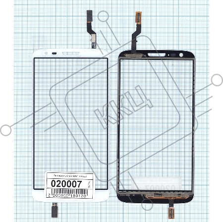 Сенсорное стекло (тачскрин) для LG Optimus G2 D801, белое