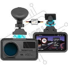 Видеорегистратор TrendVision TDR-725 Real 4K Max черный 8Mpix 2160x3840 2160p 170гр. GPS NT96670