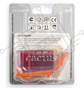 Картридж струйный Cactus CS-CLI8PM пурпурный для Canon MP970 iP6600D iP6700D Pro9000 (12ml)