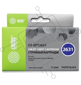 Картридж струйный Cactus CS-EPT2631 фото черный для Epson Expression Home XP-600/605/700/800 (11ml)