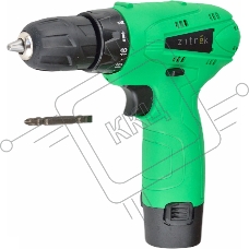 Дрель-шуруповерт Zitrek Green 12-Li  063-4072, Аккумуляторная, 12В, 2 АКБ, Кейс