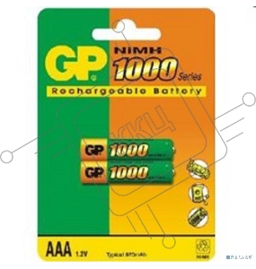 Аккумулятор GP100AAAHC (-CR2/-UC2PET-G/BC2PET-G) AAA 1000mAh (2 шт. в уп-ке)