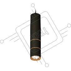 Светильник Ambrella Light XP7402080 SBK/PYG черный песок/золото желтое полированное MR16 GU5.3