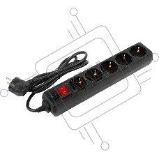 Сетевой фильтр General GPS-5-16-3x1-300-B, 5 мест, 16А, 3x1 мм2, 3 м, черный
