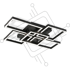 Потолочный светодиодный светильник Ambrella light FA1012/4+1 BK черный 90W 3000K-6400K 710*490*95 (ПДУ ИК)
