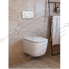 Инсталляция с унитазом комплект BAU NEO 6 в 1: унитаз подвесной безободковый торнадо Bau Dream 51х35, быстросъемное сиденье микролифт, кнопка смыва BAU Soul, белая