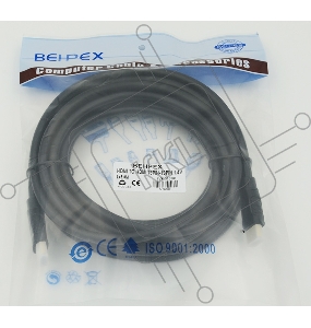 Кабель аудио-видео Behpex HDMI (m)/HDMI (m) 5м. черный ver1.4