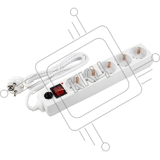 Сетевой фильтр General GPS-5-16-3x1-700-W, 5 мест, 16А, 3x1 мм2, 7 м, белый
