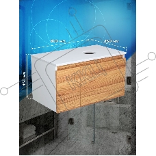 Комплект: тумба Bau Dream Blackwood 80, Раковина круглая накладная BAU Element D41, мрамор, выпуск клик клак черный
