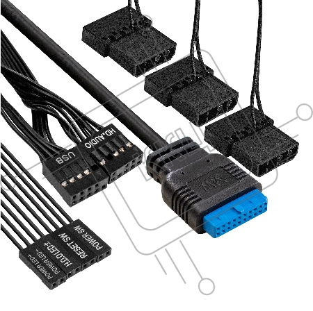 Корпус Miditower ExeGate EVO-8227 (ATX, без БП, 2*USB+1*USB3.0+HD Audio, черный, 3 вент. с RGB подсветкой, боковая панель - закаленное стекло)