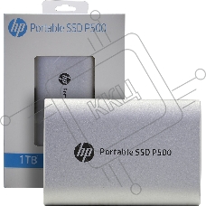 Портативный твердотельный накопитель HP P500, USB 3.2 gen.2 / USB Type-C / USB Type-A, OTG, 1 ТБ, R420/W260, серебряный