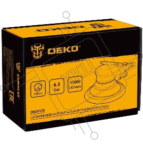 Шлифмашина орбитальная Deko DKOS125 160л/мин d=125мм желтый/черный