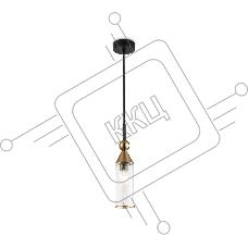 Светильник Ambrella light LH55251 BK/BS/CL черный/латунь/прозрачный E14 max 40W D65*1500