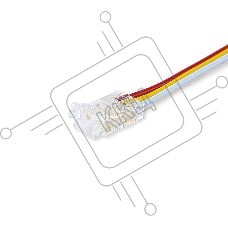 GS7911 Соединитель гибкий двухсторонний COB CCT 12/24V для лент 8mm (3 конт.) (5шт)