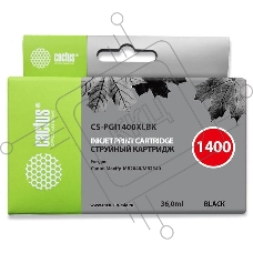 Картридж струйный Cactus CS-PGI1400XLBK черный (36 мл) для HP Canon MB2050/MB2350/MB2040/MB2340