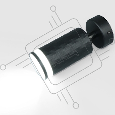 Спот на основании GWL-GU10-M-IP20 Одинарный Черный С боковым рассеивателем Кирпич