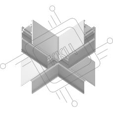 GL3375 WH белый коннектор X-образный для накладного шинопровода 170*170*53.7