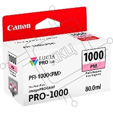 Картридж струйный Canon PFI-1000 PM для IJ SFP PRO-1000 WFG. Фото пурпурный. 80 мл.