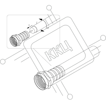 Разъем антенный на кабель Rexant, штекер F для кабеля RG-6 03-008C (100 шт.)