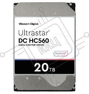 Жесткий диск/ HDD WD SATA 20Tb Ultrastar DC HC560 0F38785 7200 6Gb/s 512Mb 1 year ocs (analog WUH722020ALE6L4)