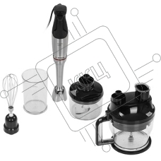Блендер погружной Bosch MSM6M8X1 черный/серебристый, 1200 Вт, 21 скорость