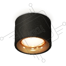 Светильник Ambrella Light XS7511024 SBK/PYG черный песок/золото желтое полированное MR16 GU5.3 (C7511, N7014)