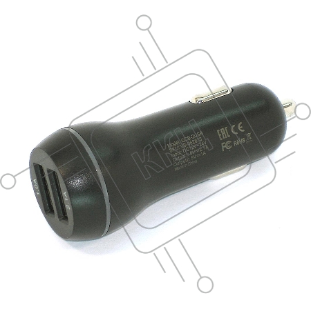 Автомобильное зарядное устройство AMPERIN CCB-2USB USB 1 DC 5V/2.1A USB 2 5V/1A Черный