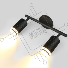 Спот на основании GWL-2GU10-M-IP20 Двойной Черный С боковым рассеивателем Кирпич