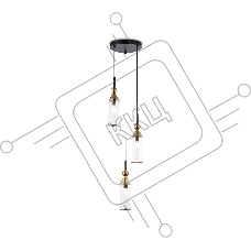 Светильник Ambrella light LH55252/3 BK/BS/CL черный/латунь/прозрачный E14*3 max 40W D230*1200