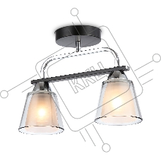 Светильник Ambrella light TR303231/2 BK/CH/SM/FR черный/хром/дымчатый/белый матовый E27*2 max 60W 340*120*250