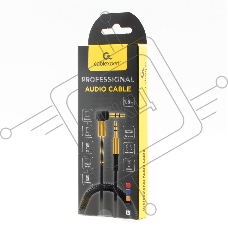 Кабель аудио 90˚ спиральный Cablexpert CCAB-02-35MMLC-1.8MU. 3.5 джек (M)/3.5 джек (M), синий, 1.8м, блистер