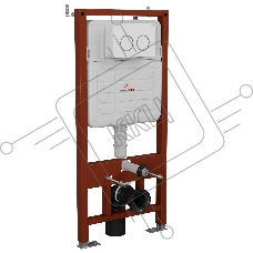 Инсталляция усиленная BAU IDEAL, клавиша BAU Round, белый/хром