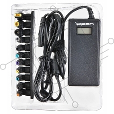 Блок питания Ippon D65U автоматический 65W 15V-19.5V 8-connectors 1.5A 1xUSB 2.1A от бытовой электросети LСD индикатор
